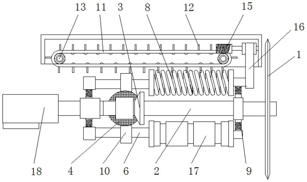 Transmission device for separating and storing waste materials after cloth cutting and using method thereof