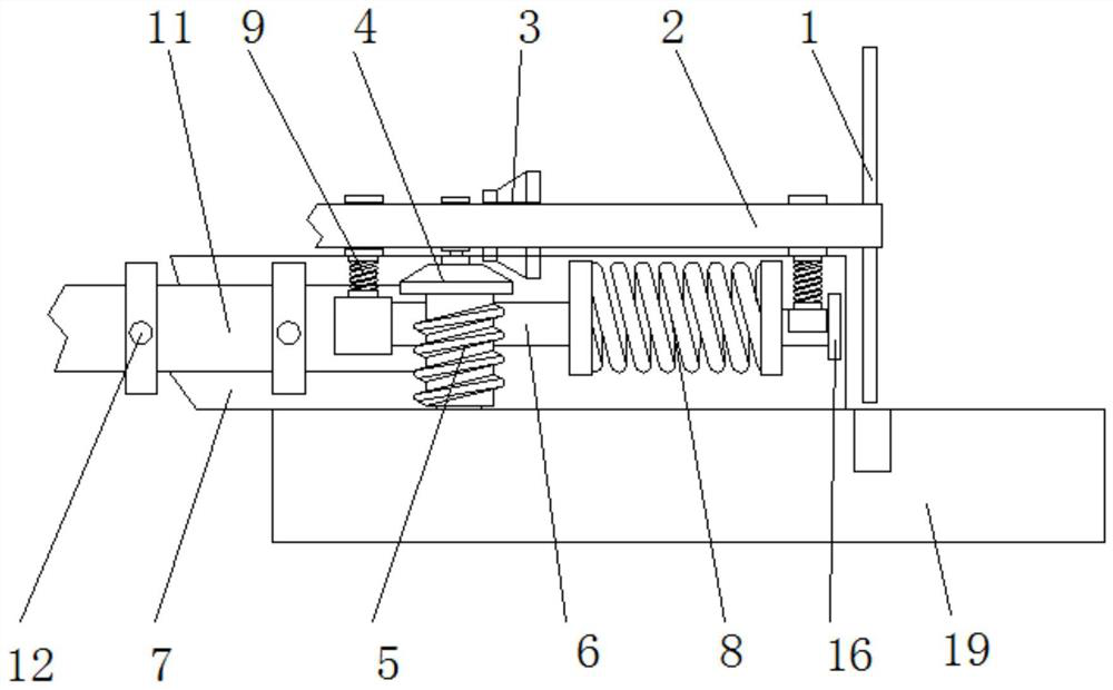 Transmission device for separating and storing waste materials after cloth cutting and using method thereof