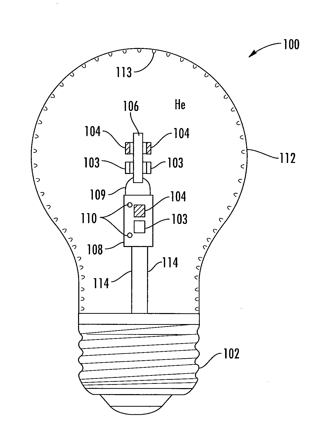 Gas cooled LED lamp