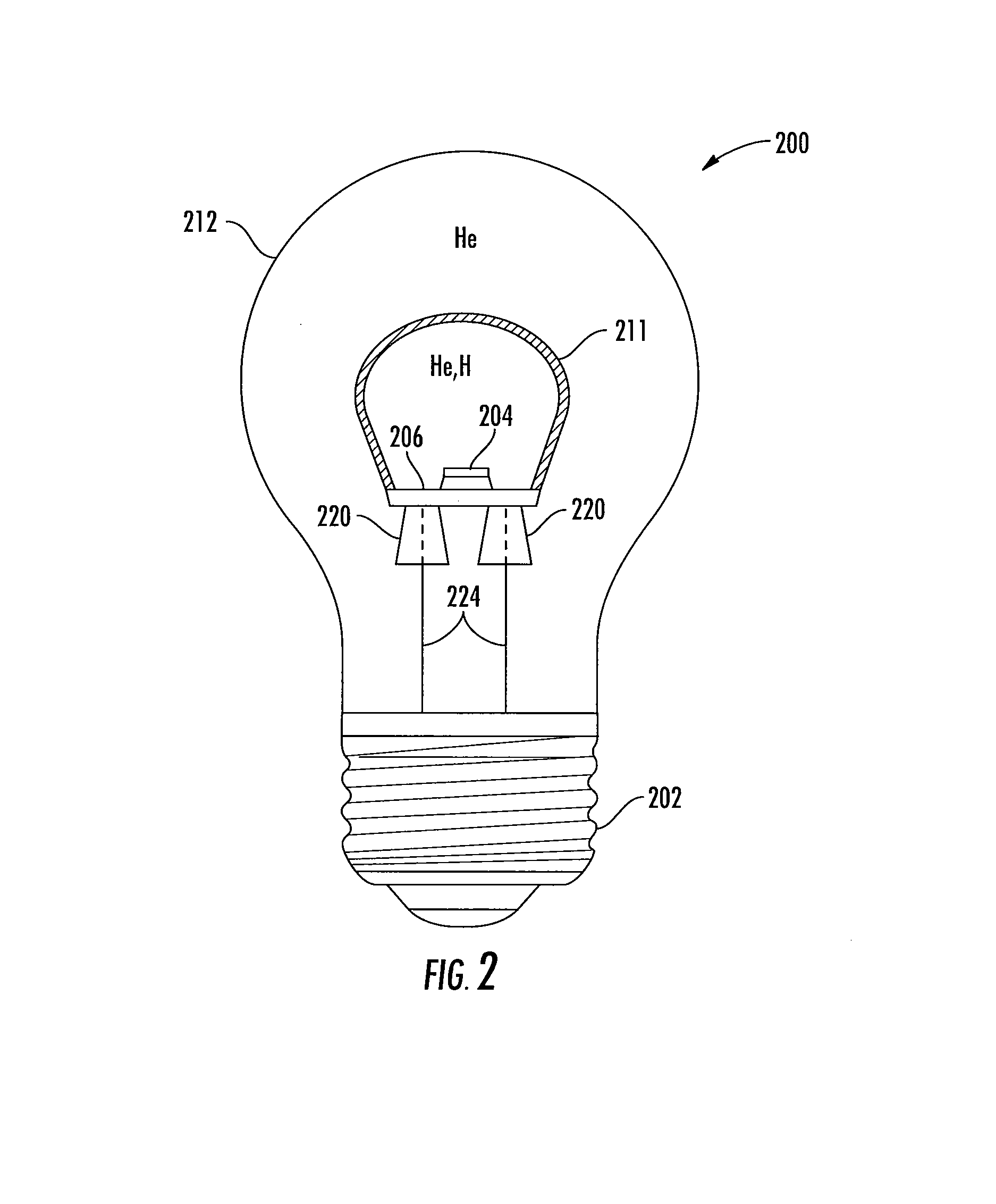 Gas cooled LED lamp