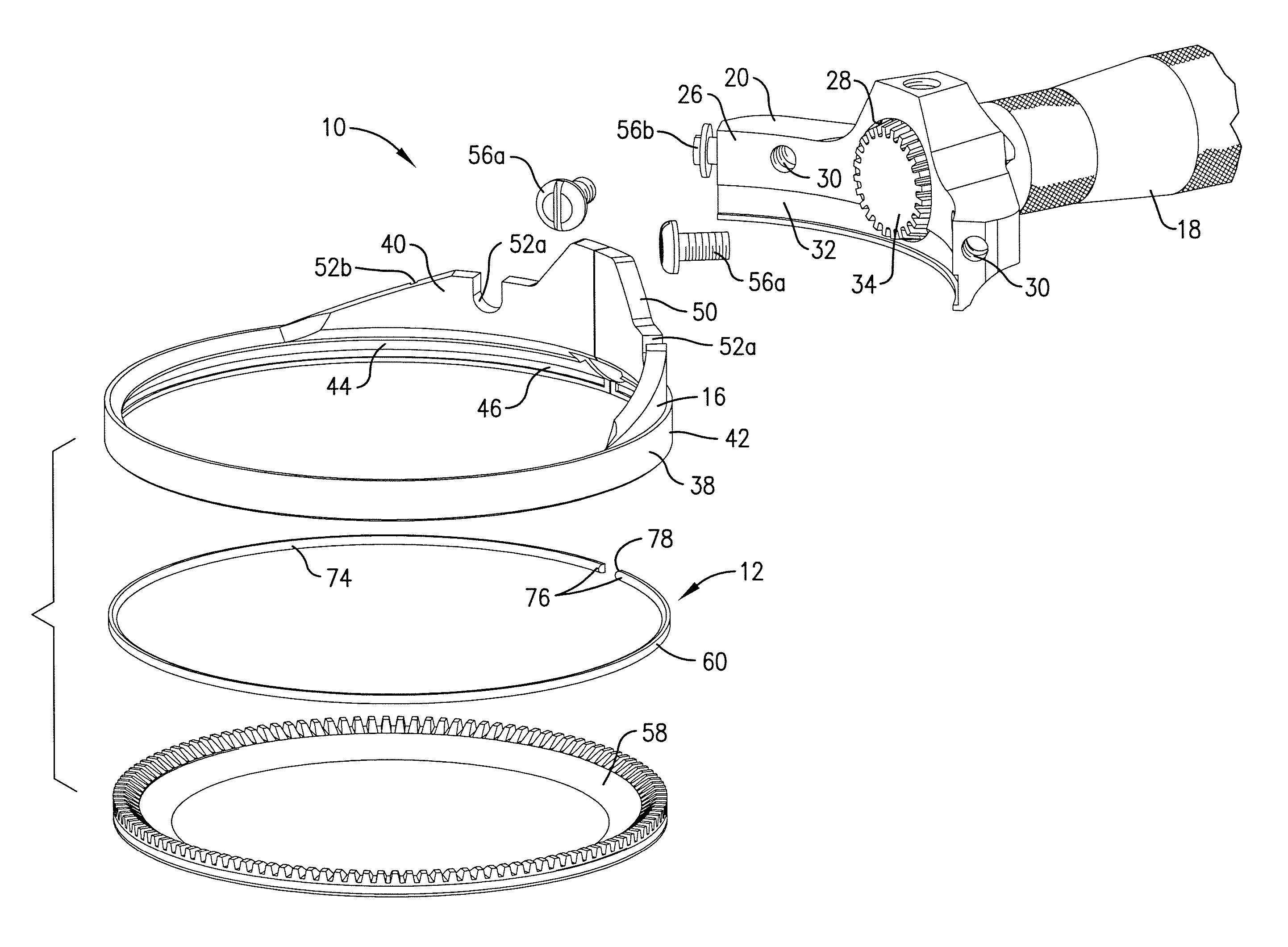 Rotary knife with blade bushing