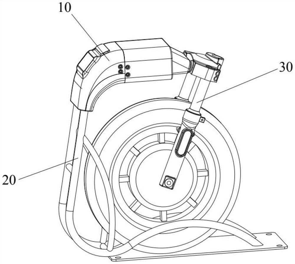 Electric bicycle parking pile and parking lock structure thereof