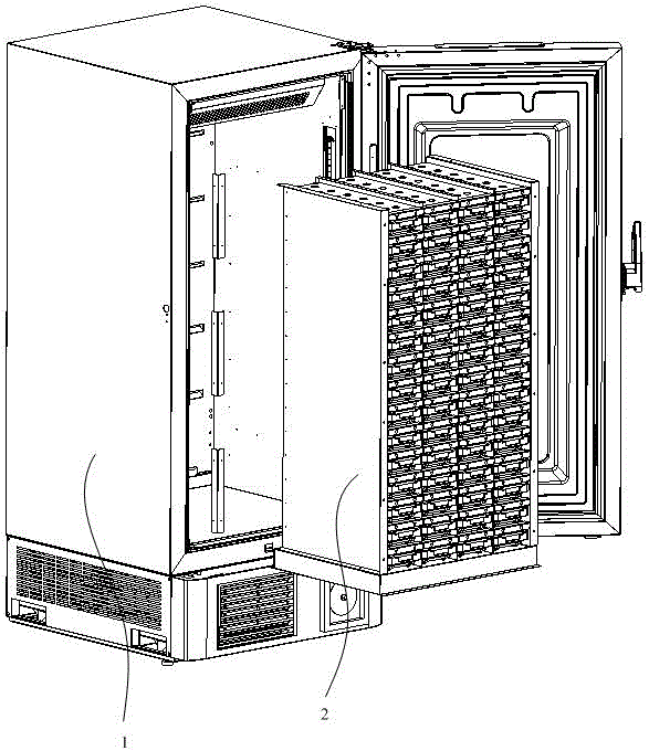 Medical refrigeration equipment and blood bag positioning method