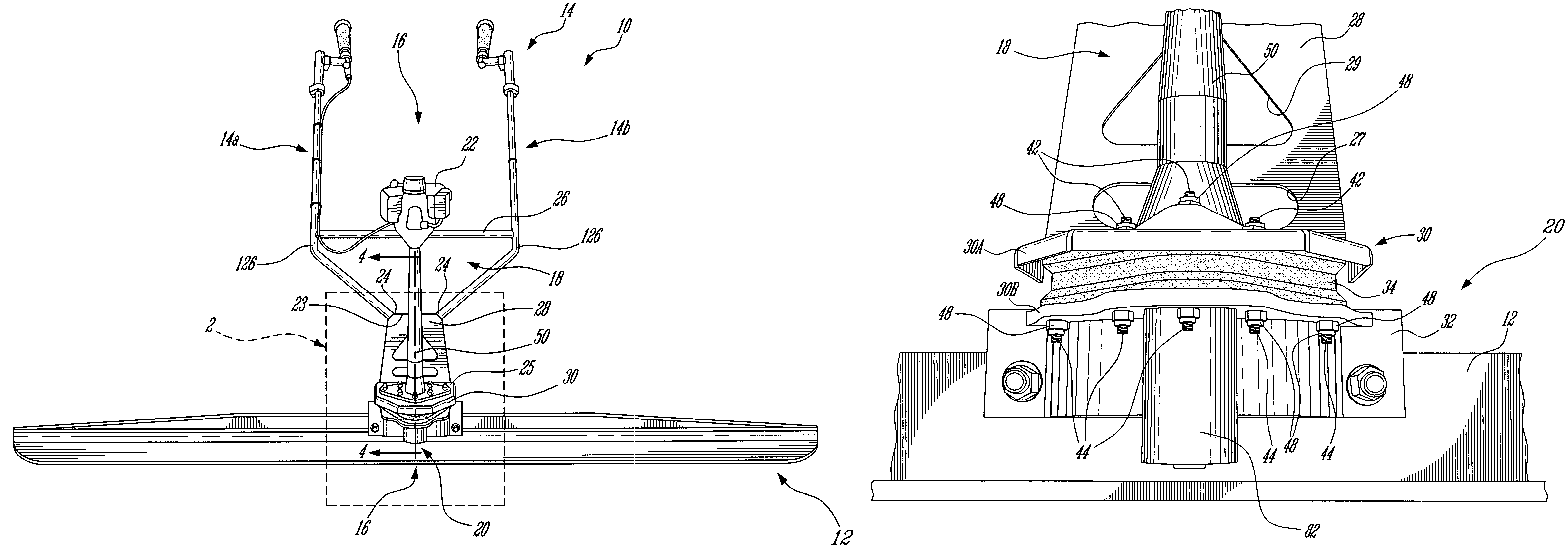 Seal member for a vibrating screed