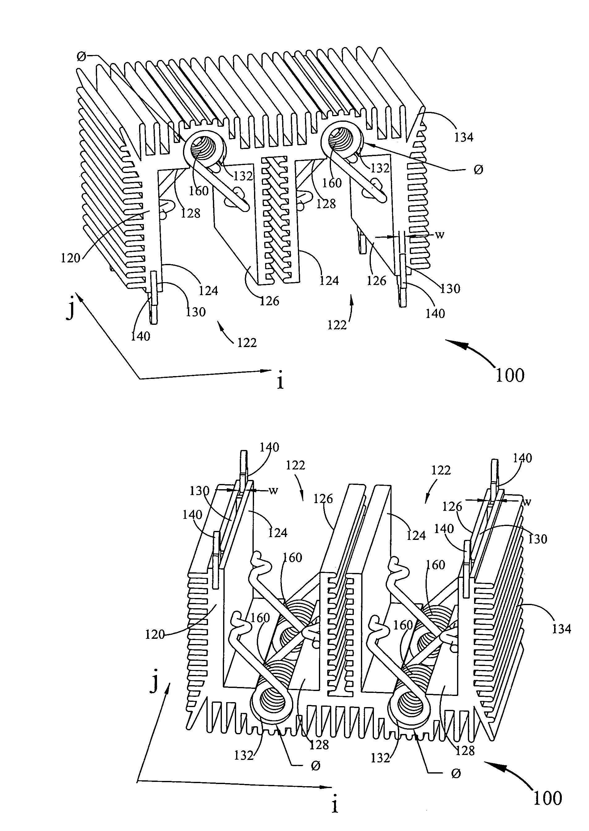 Configurable heat sink with matrix clipping system