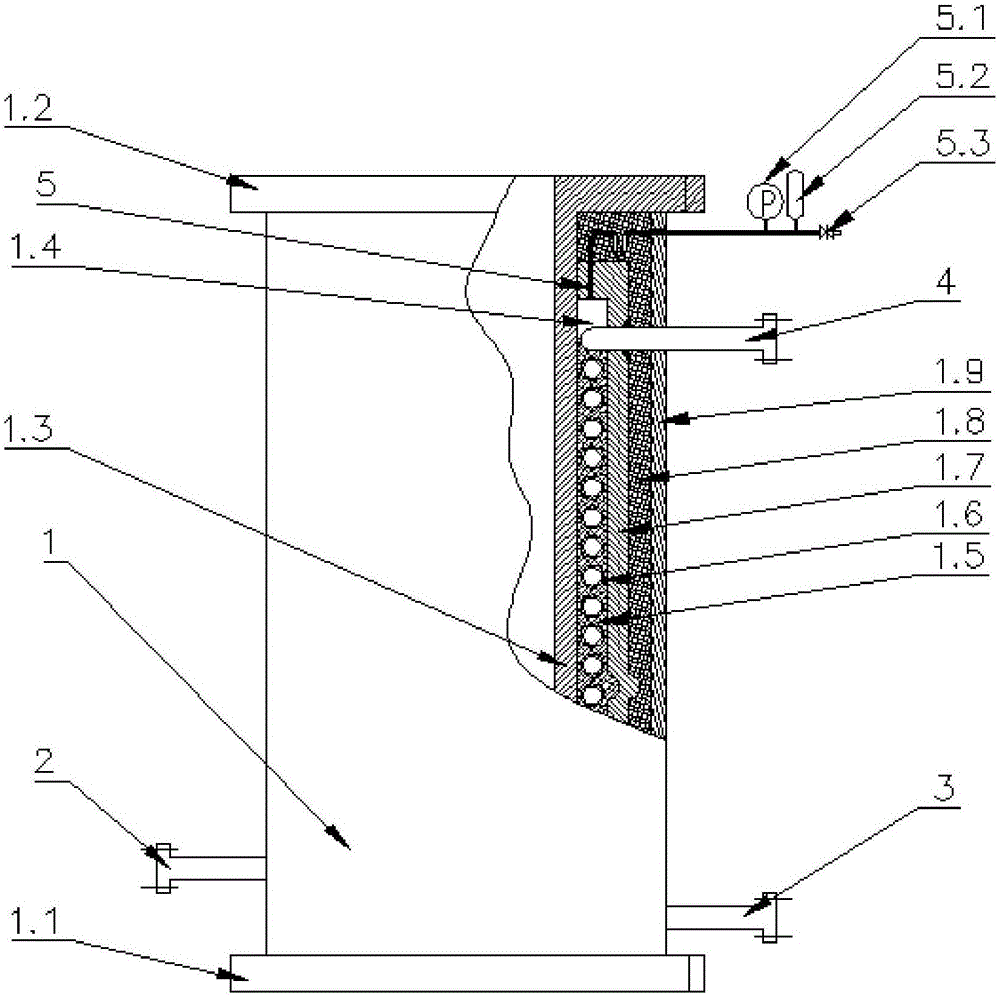 Coke oven raw gas ascending pipe heat exchanger