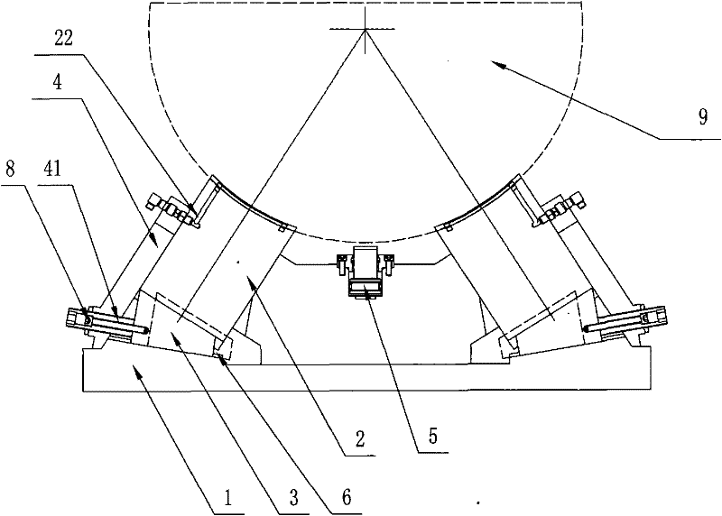 Heavy-duty roll static pressure steady rest