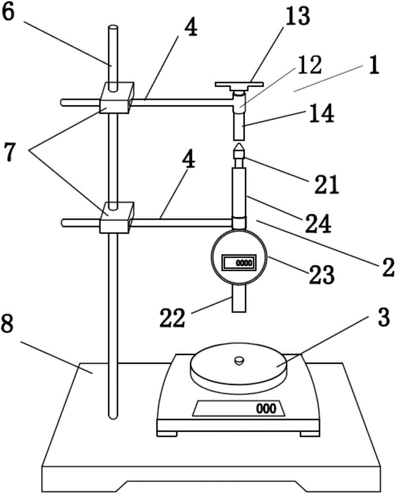 Measuring device for elasticity modulus of granular sludge and measuring method thereof