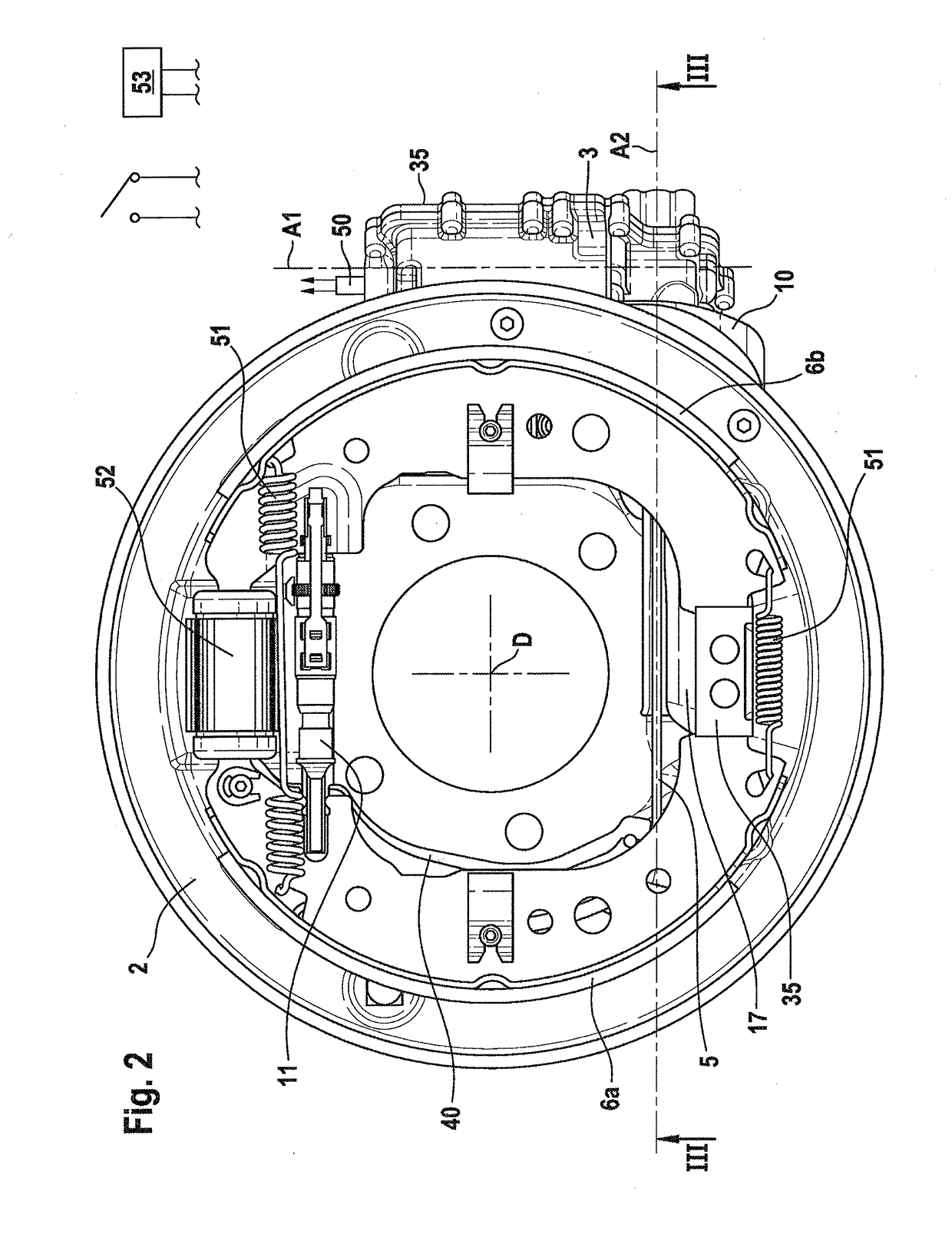 Electric drum brake system having a rationalized electric parking brake actuator