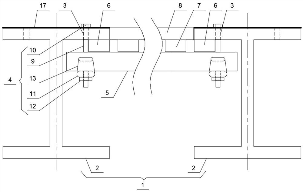 Suspended formwork structure of steel structure composite floor slab