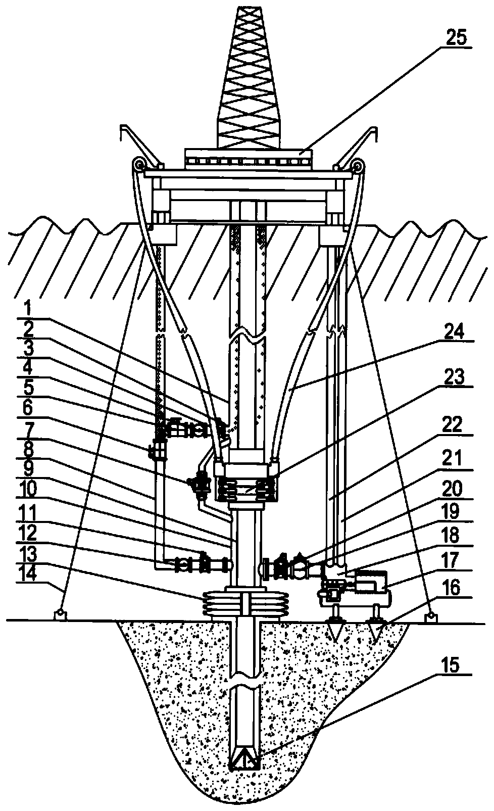 Method and device for controlling pressure during aerated dual-gradient drilling for riser