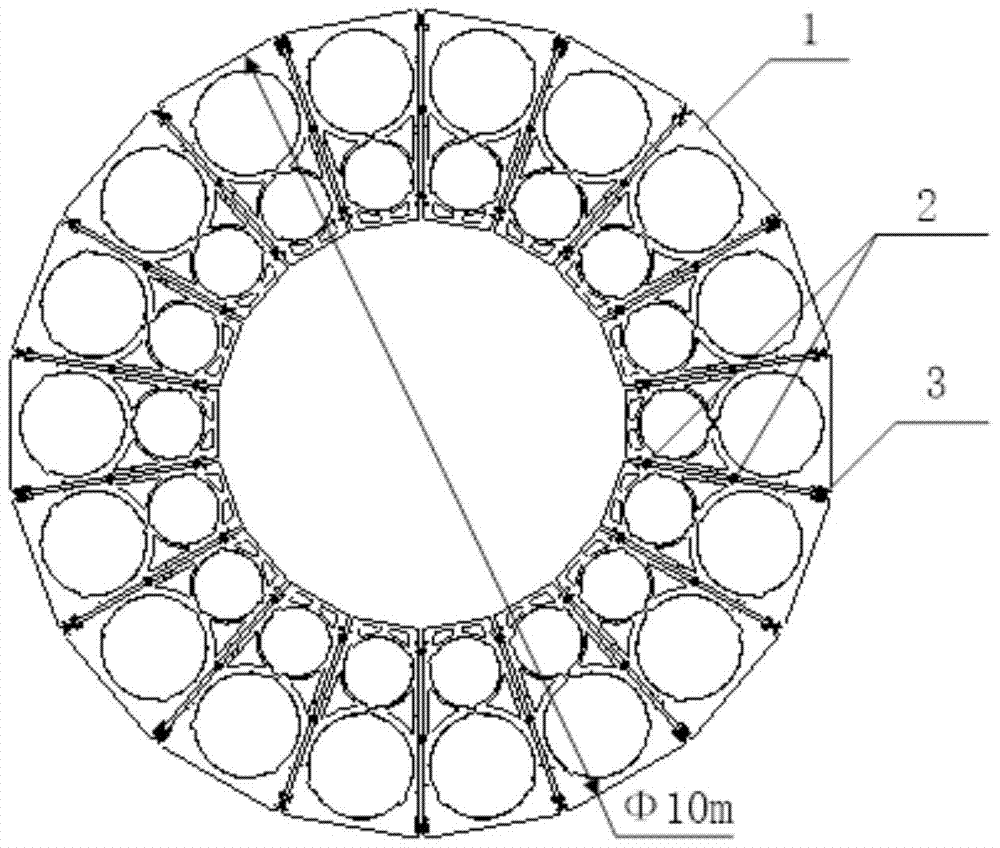 Folding and unfolding large-diameter optical mirror with high storage ratio