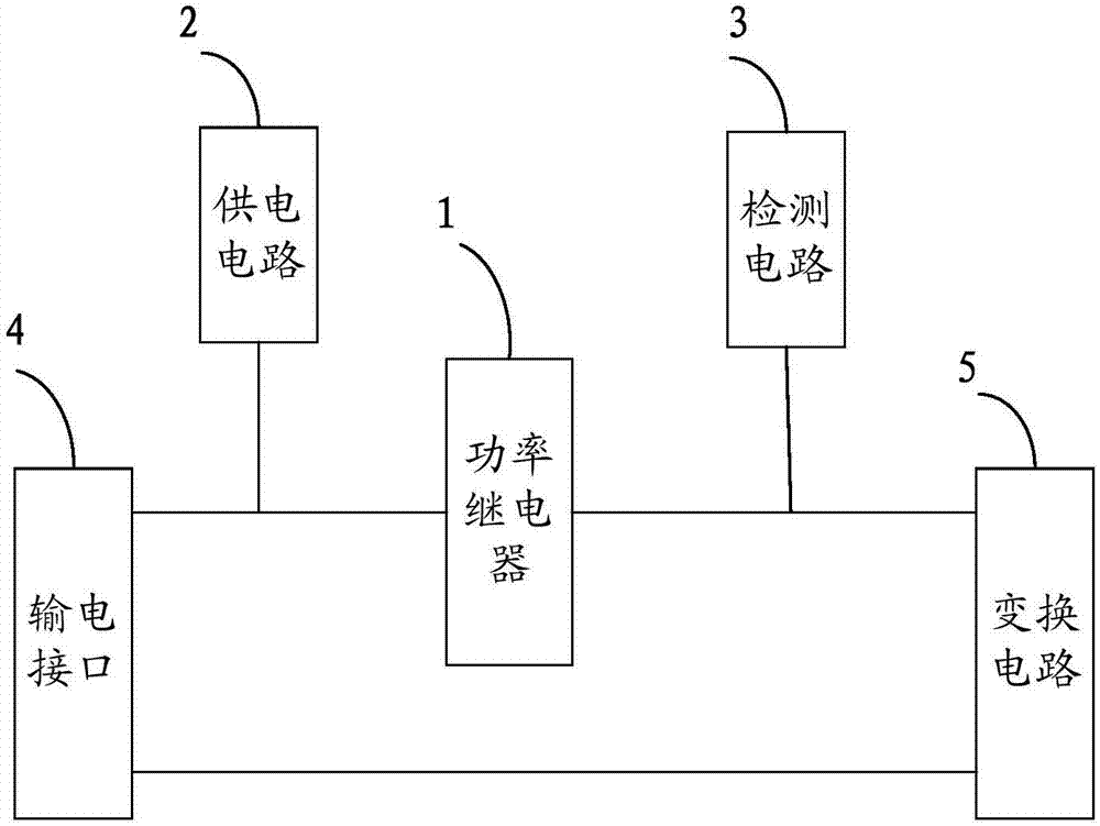 Detection circuit for power relay of vehicle-mounted charger, vehicle-mounted charger, and vehicle