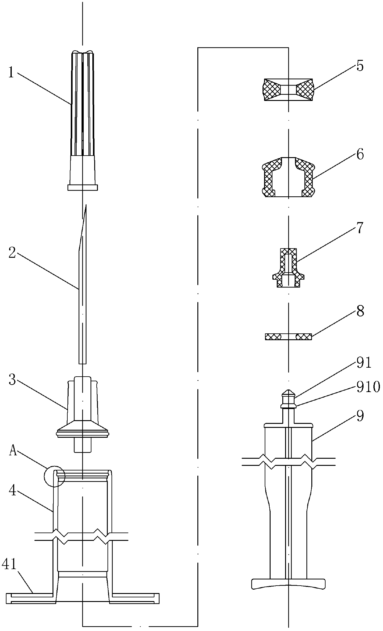 Ejection-type self-destructive syringe