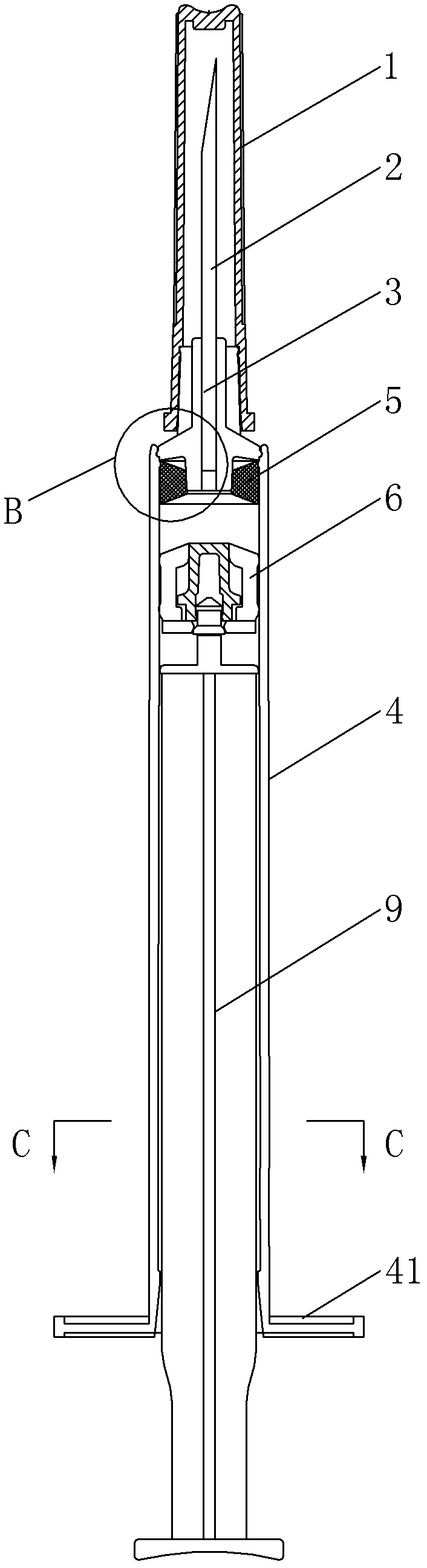 Ejection-type self-destructive syringe