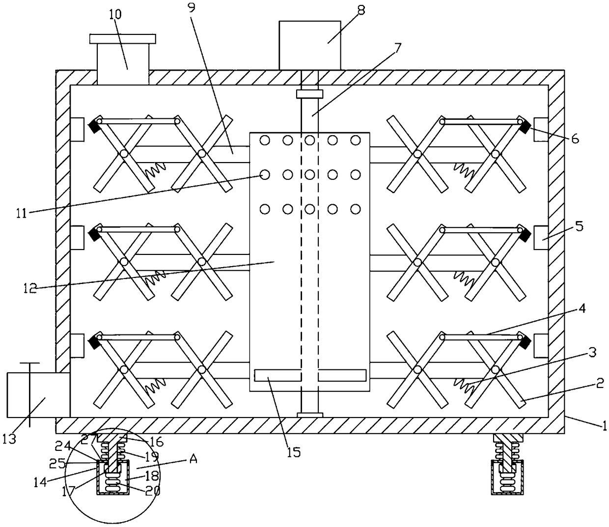 Damping type chemical raw material stirring device