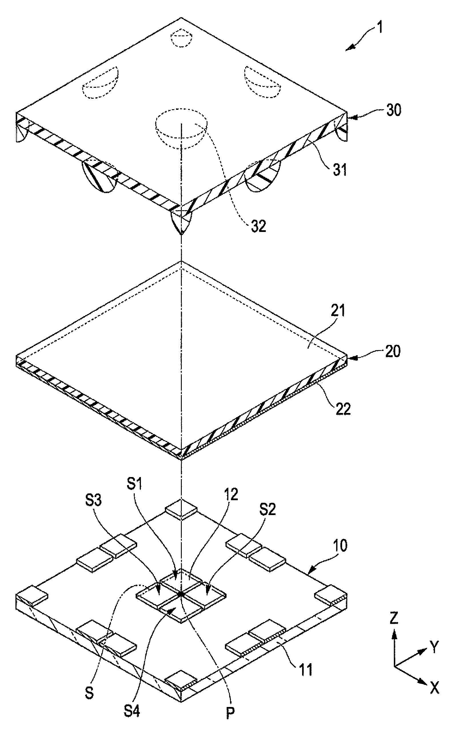 Detection device, electronic device, and robot