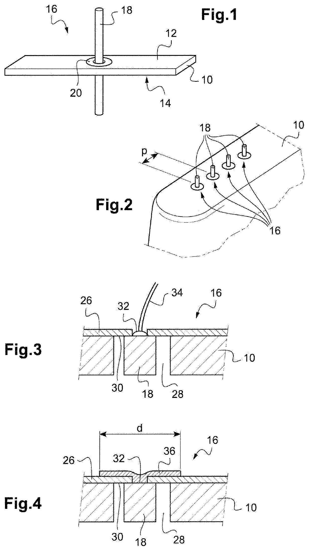 Methods of manufacturing a hermetic and isolating feedthrough for an electronic device casing, in particular made of titanium