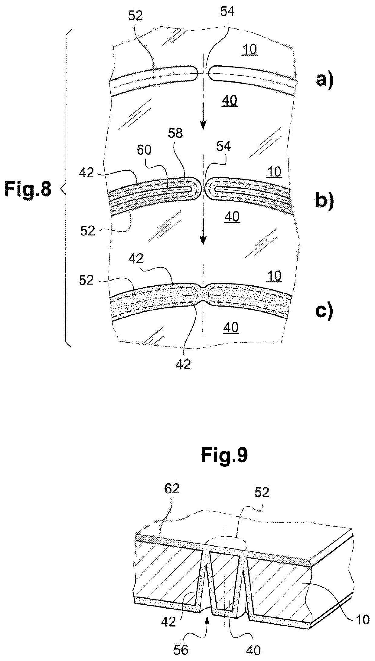 Methods of manufacturing a hermetic and isolating feedthrough for an electronic device casing, in particular made of titanium