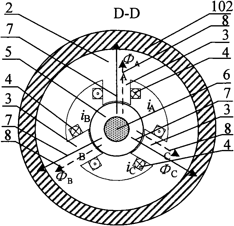 Active magnetic bearing using bias magnetic flux commonly in radial direction and in axial direction and control method thereof