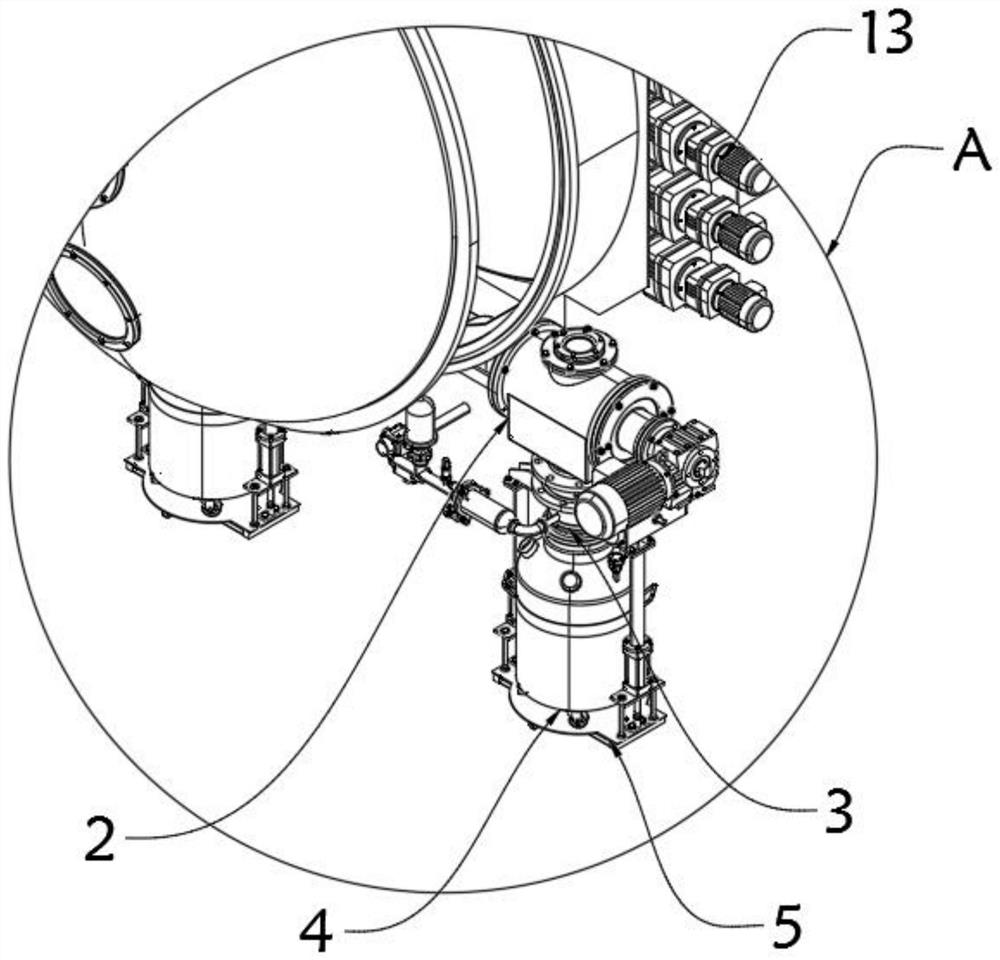 Continuous discharging device and continuous discharging method of vacuum belt dryer