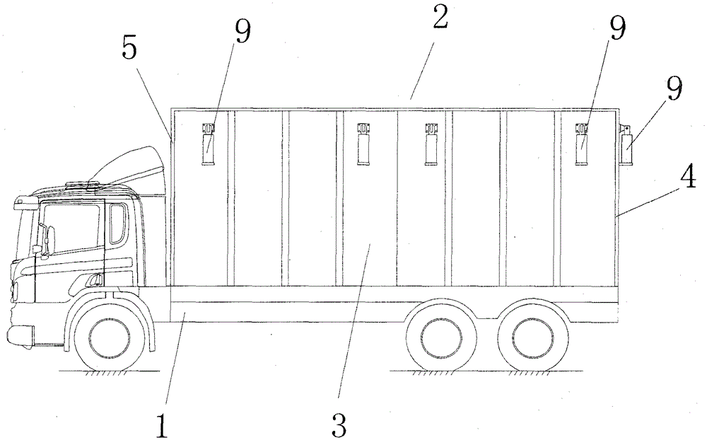 A deployable electric equipment high-voltage test vehicle