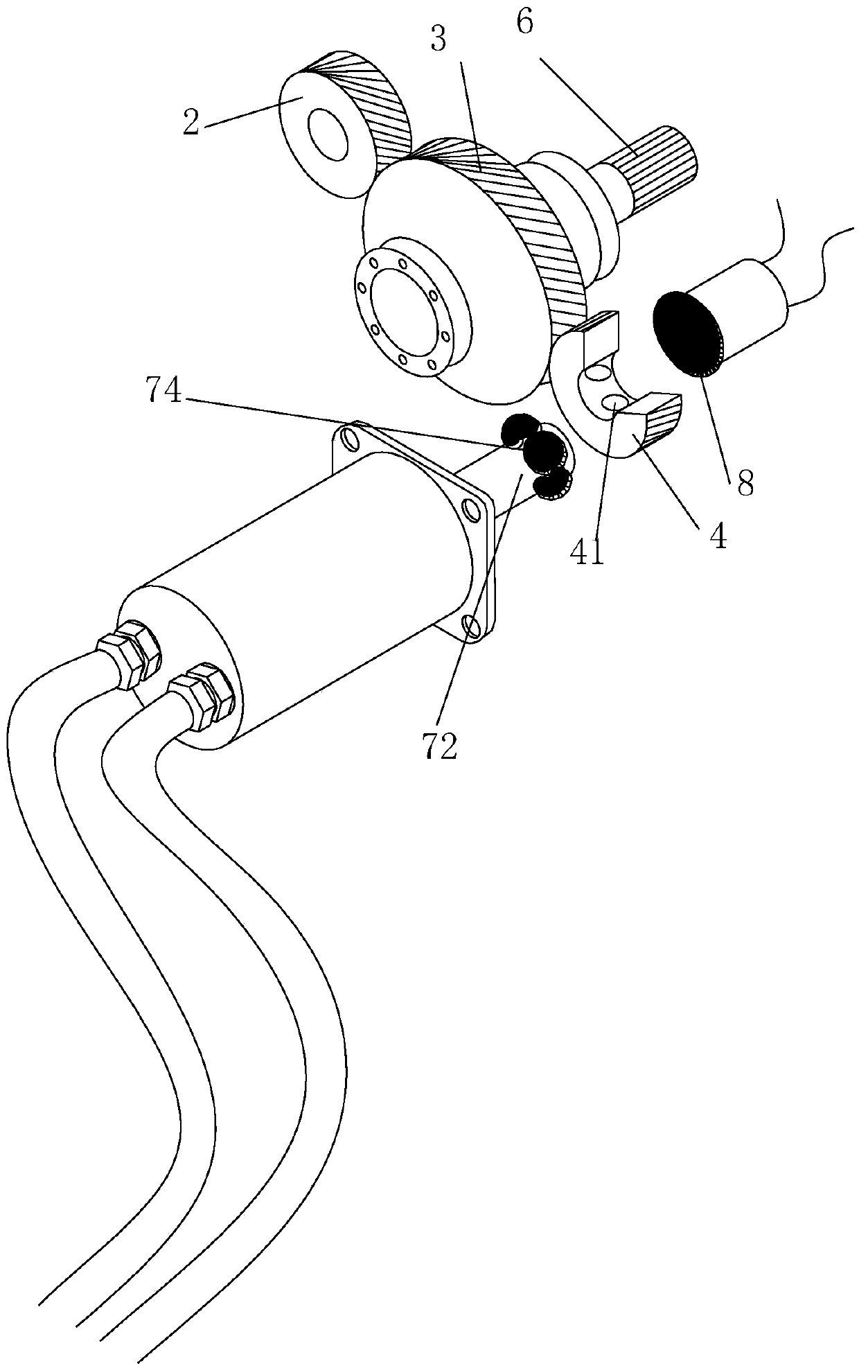 Hybrid power forklift transmission system