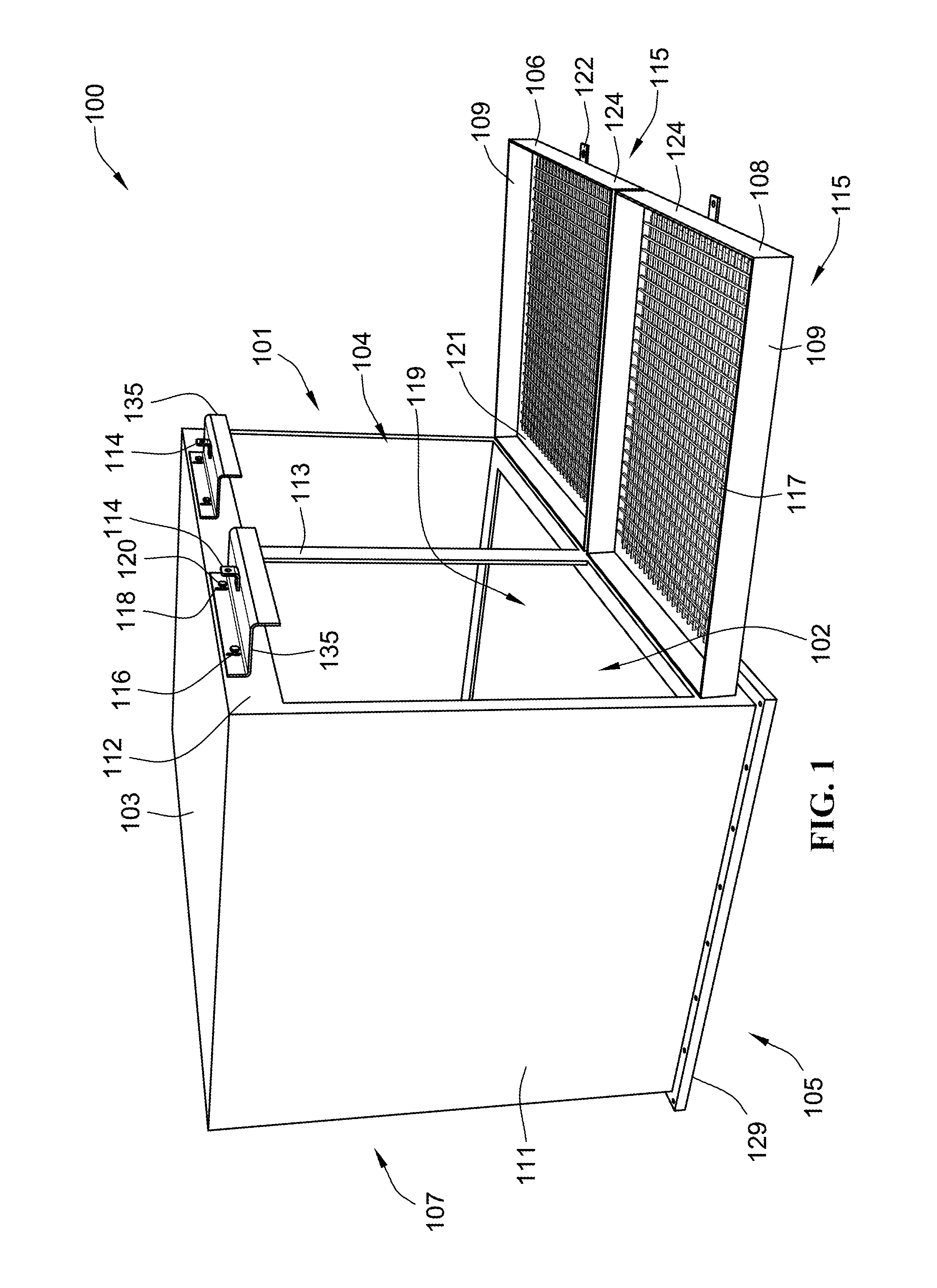 V-Bank Air Filtration System Such as for Animal Confinement