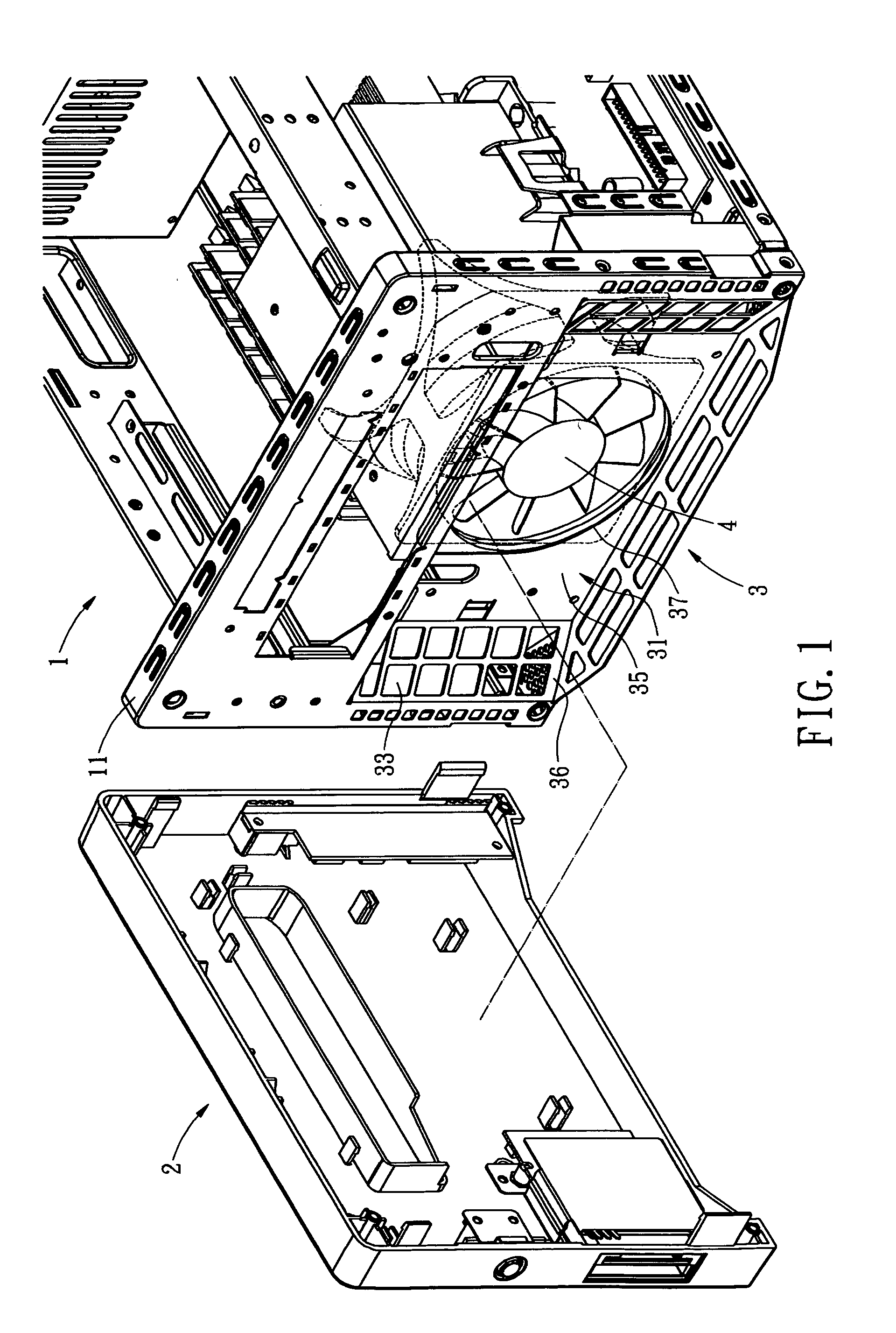 Inlet airflow guiding structure for computers