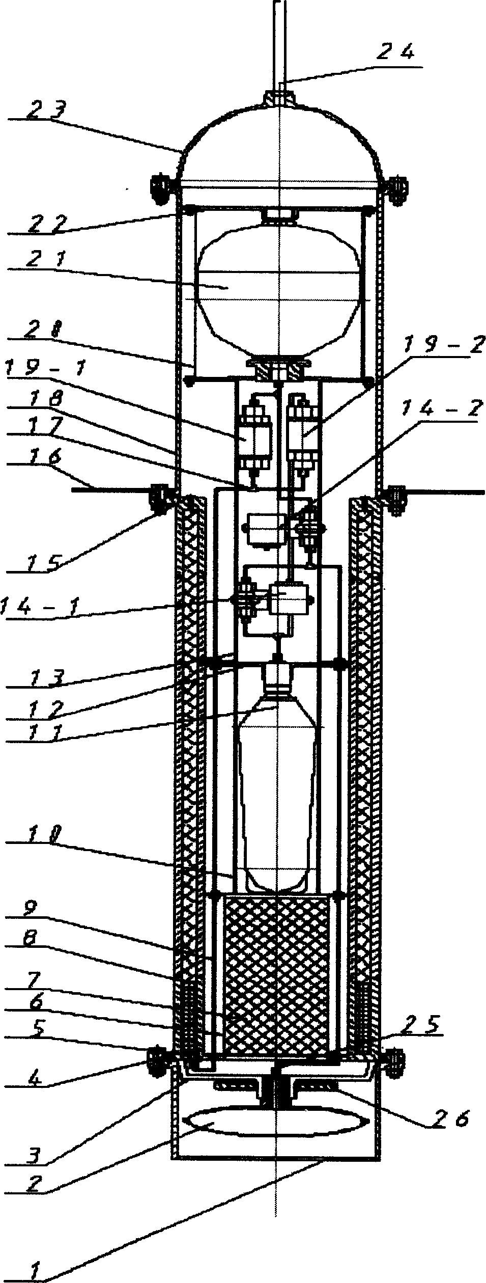 Horizontal lifted underwater robot driven by temperature differential energy