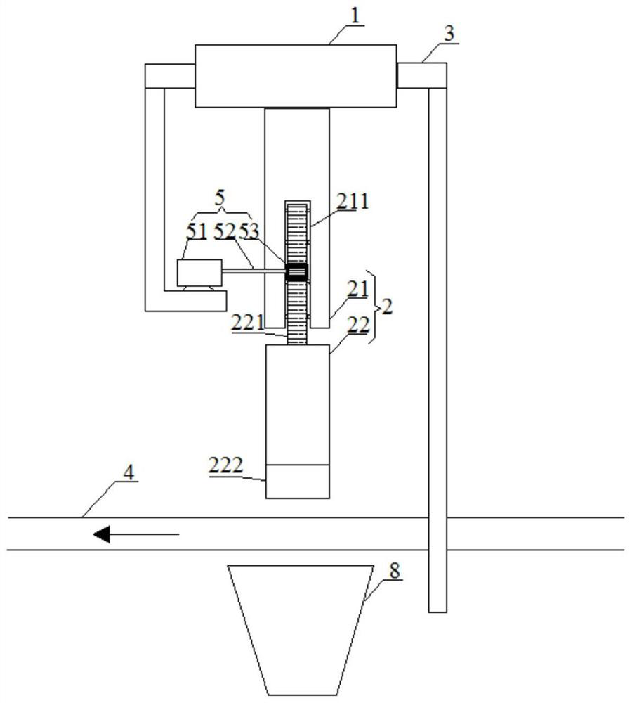 Sampling device, sampling control method and system for controlling the length of material transported by belt conveyor