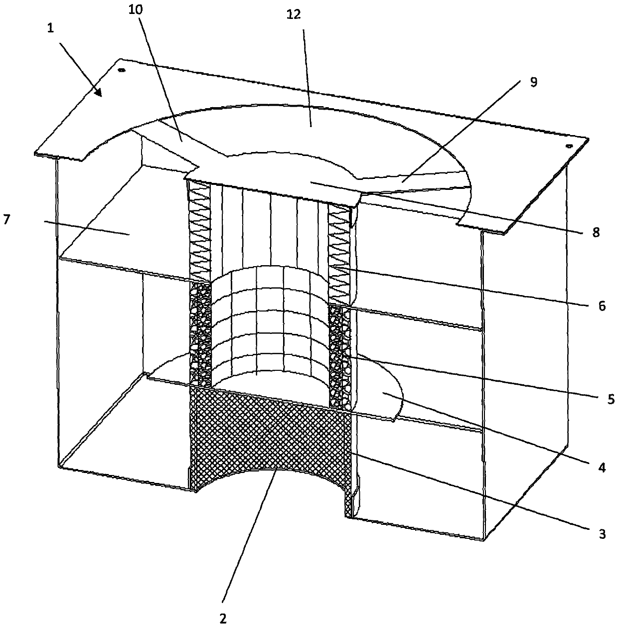 Oil fume filtering device capable of cooling oil fume