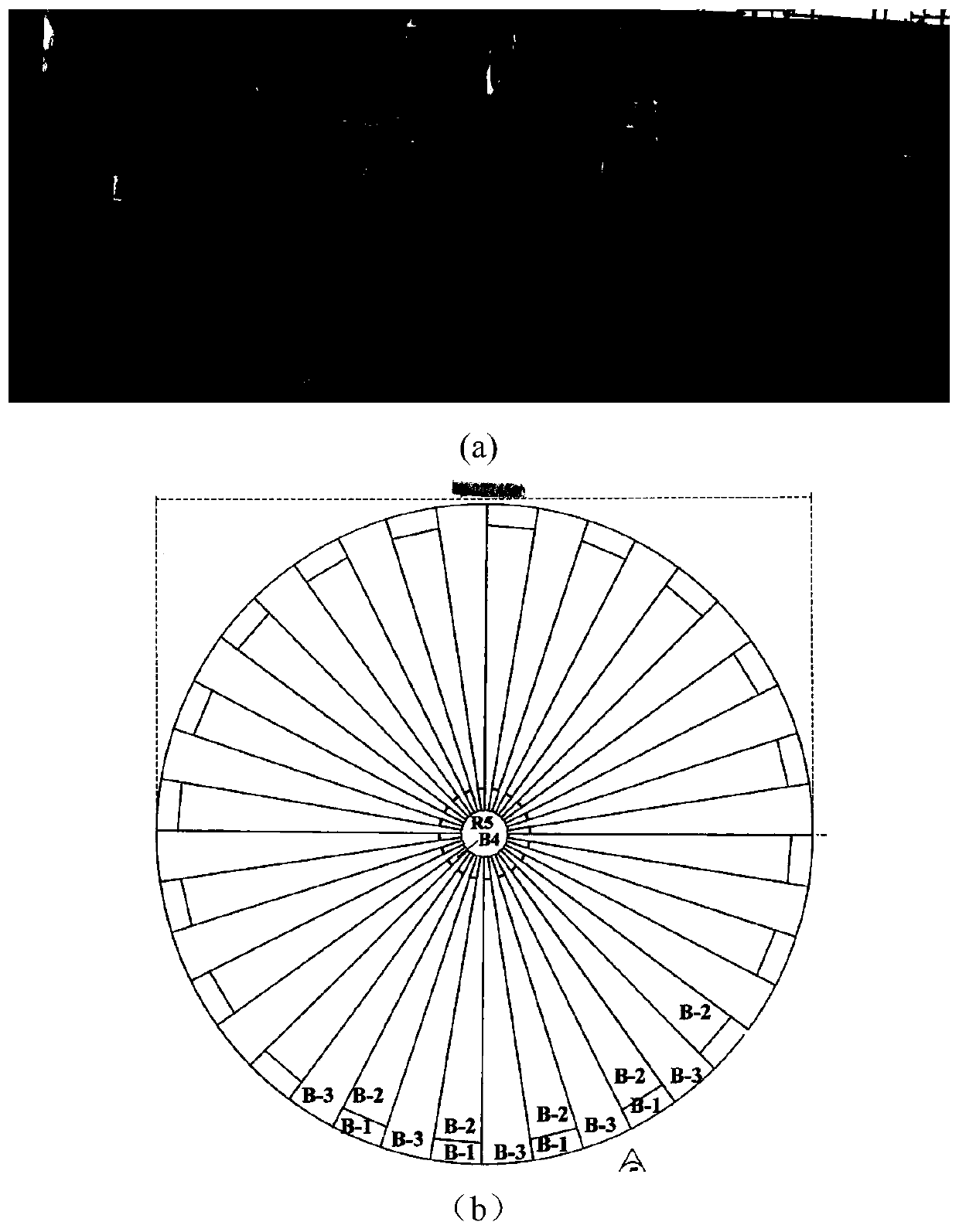 Treatment method for the bottom of the large flat-bottomed storage tank to fit the supporting surface of the foundation cap