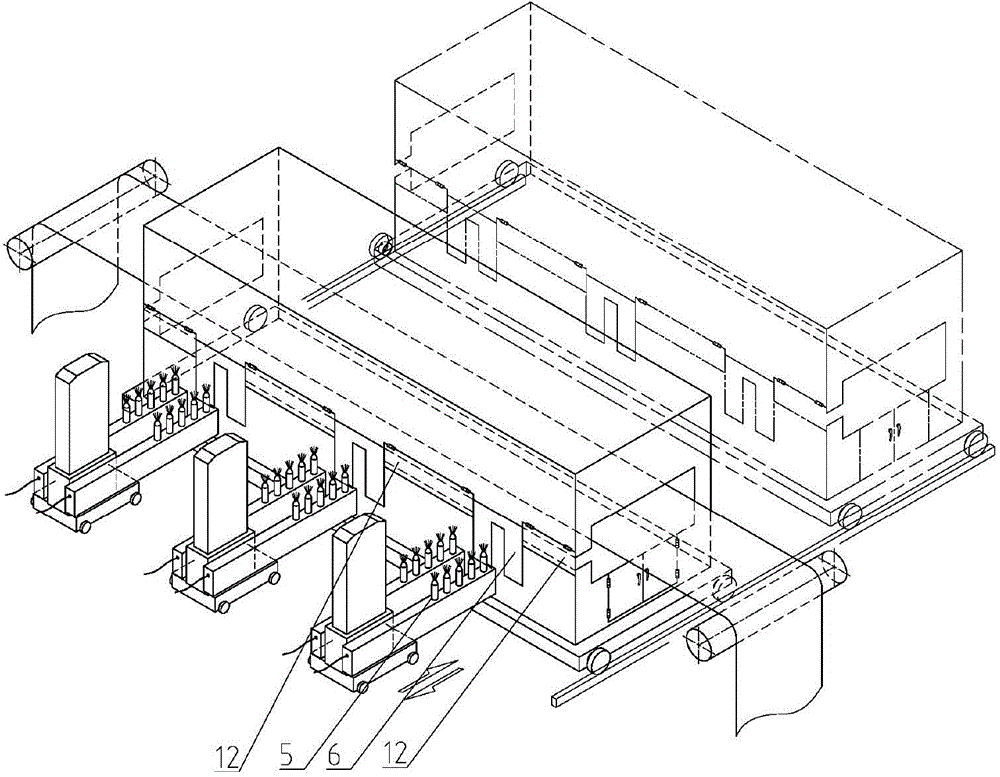 Moving spray booth for electrostatic powder spraying