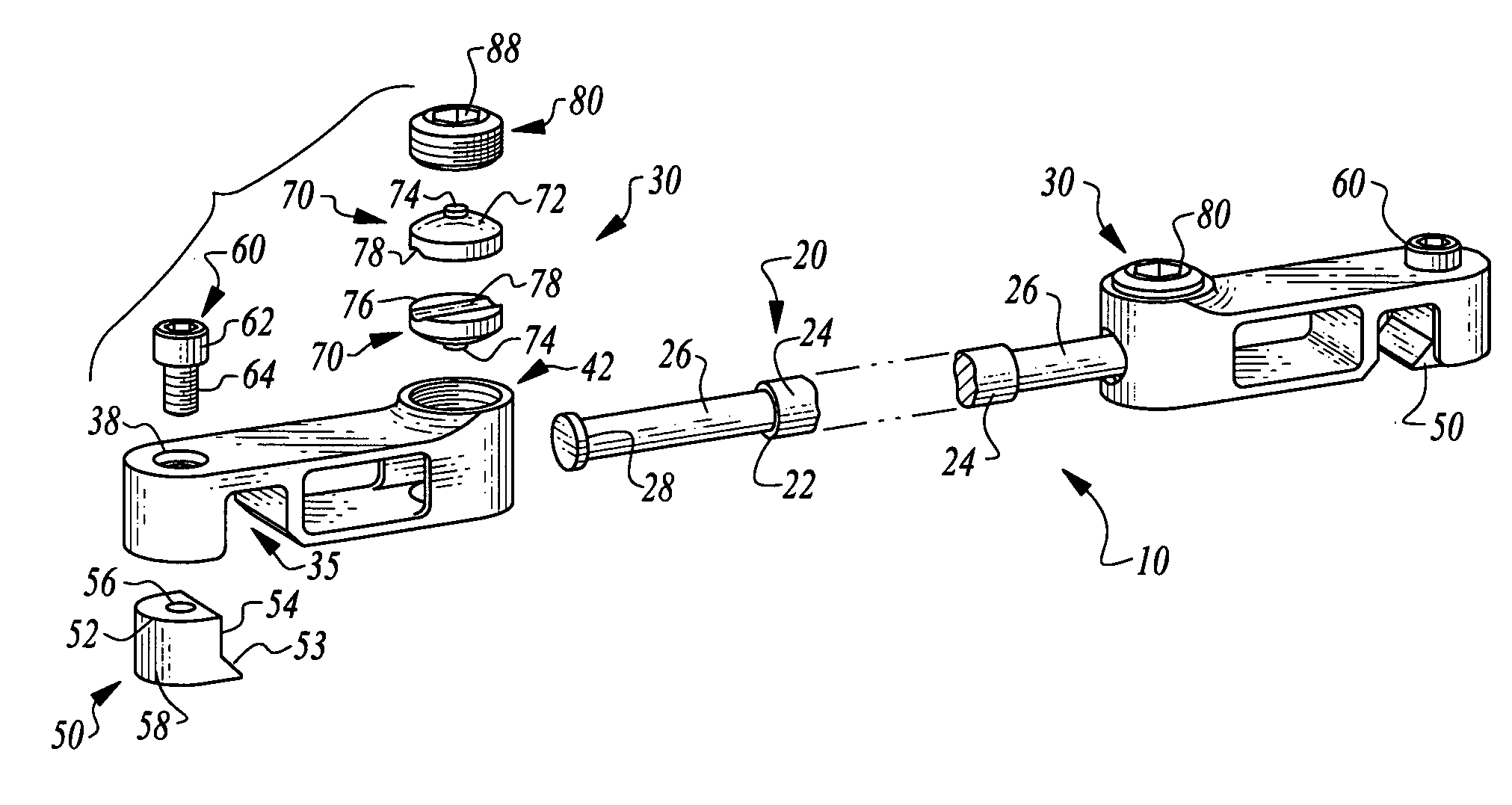 Implantable spinal fixation crosslink