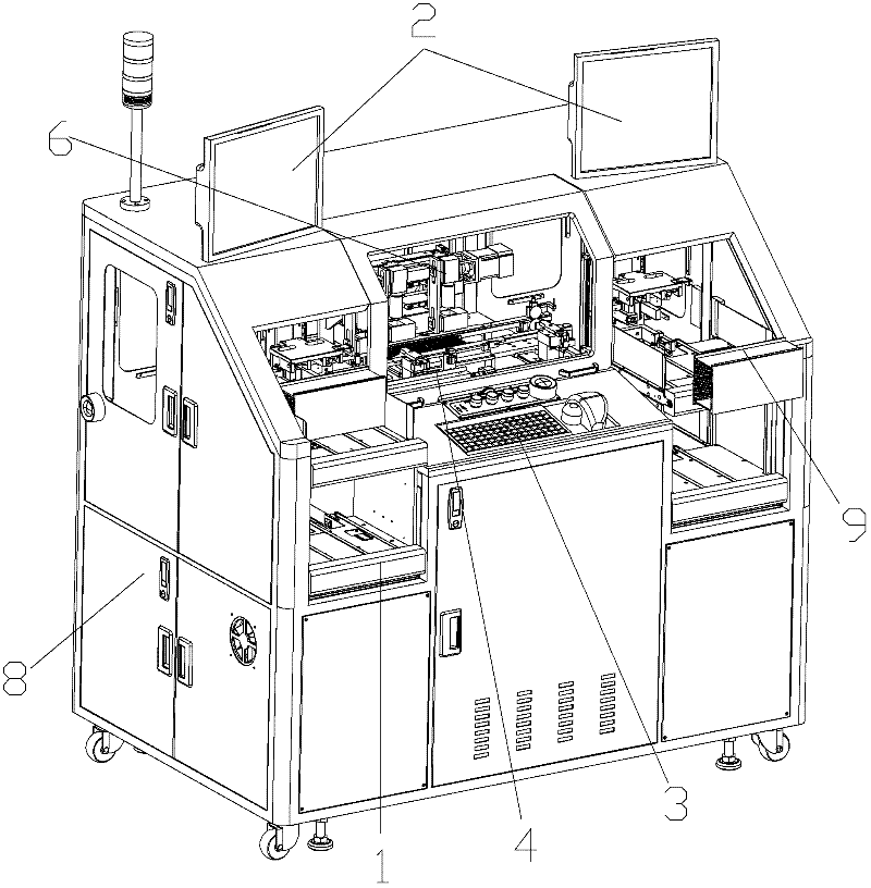 Tertiary optical detection machine for IC (integrated circuit) strips and operating method thereof