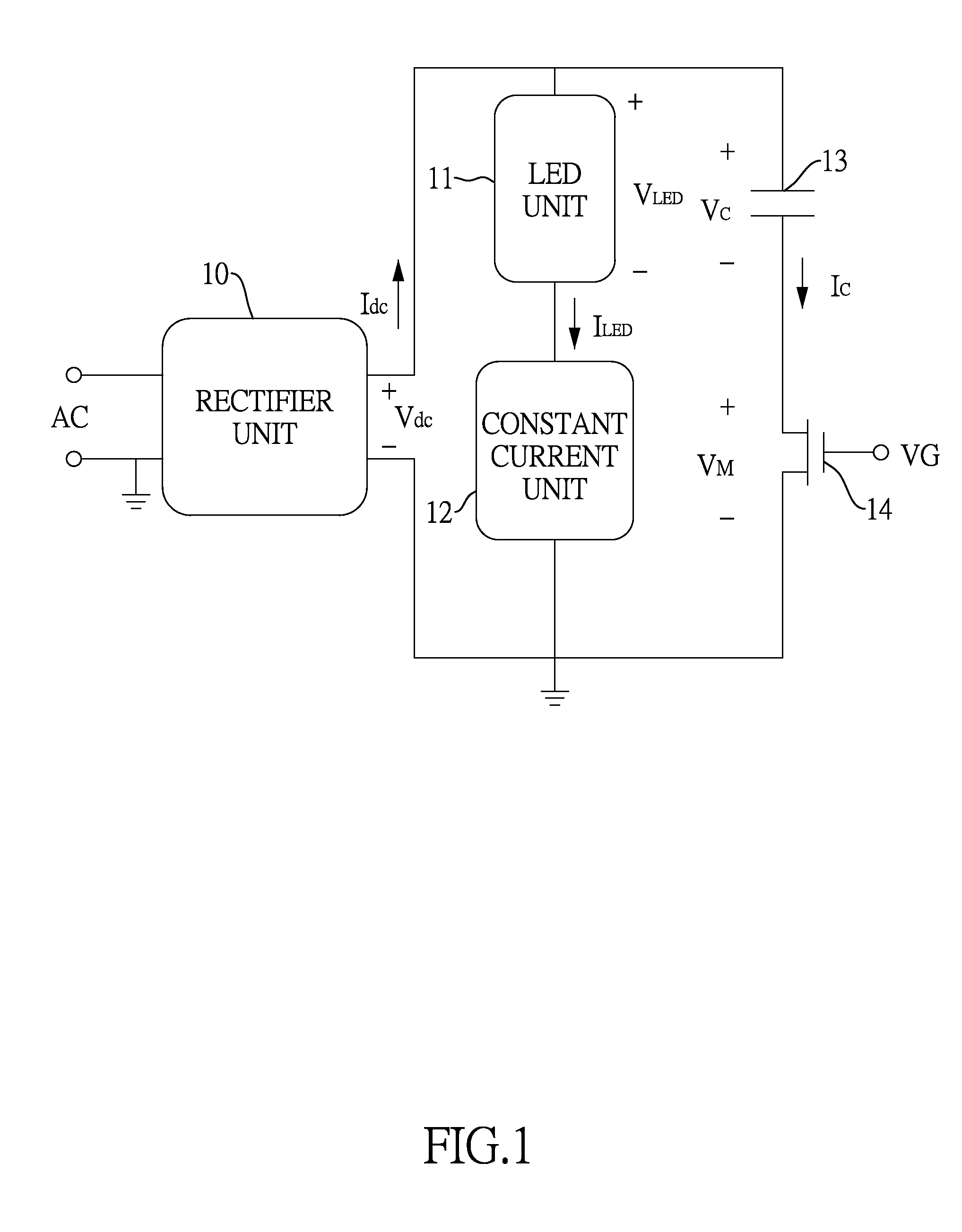 Flicker-free linear LED driver circuit with high power factor