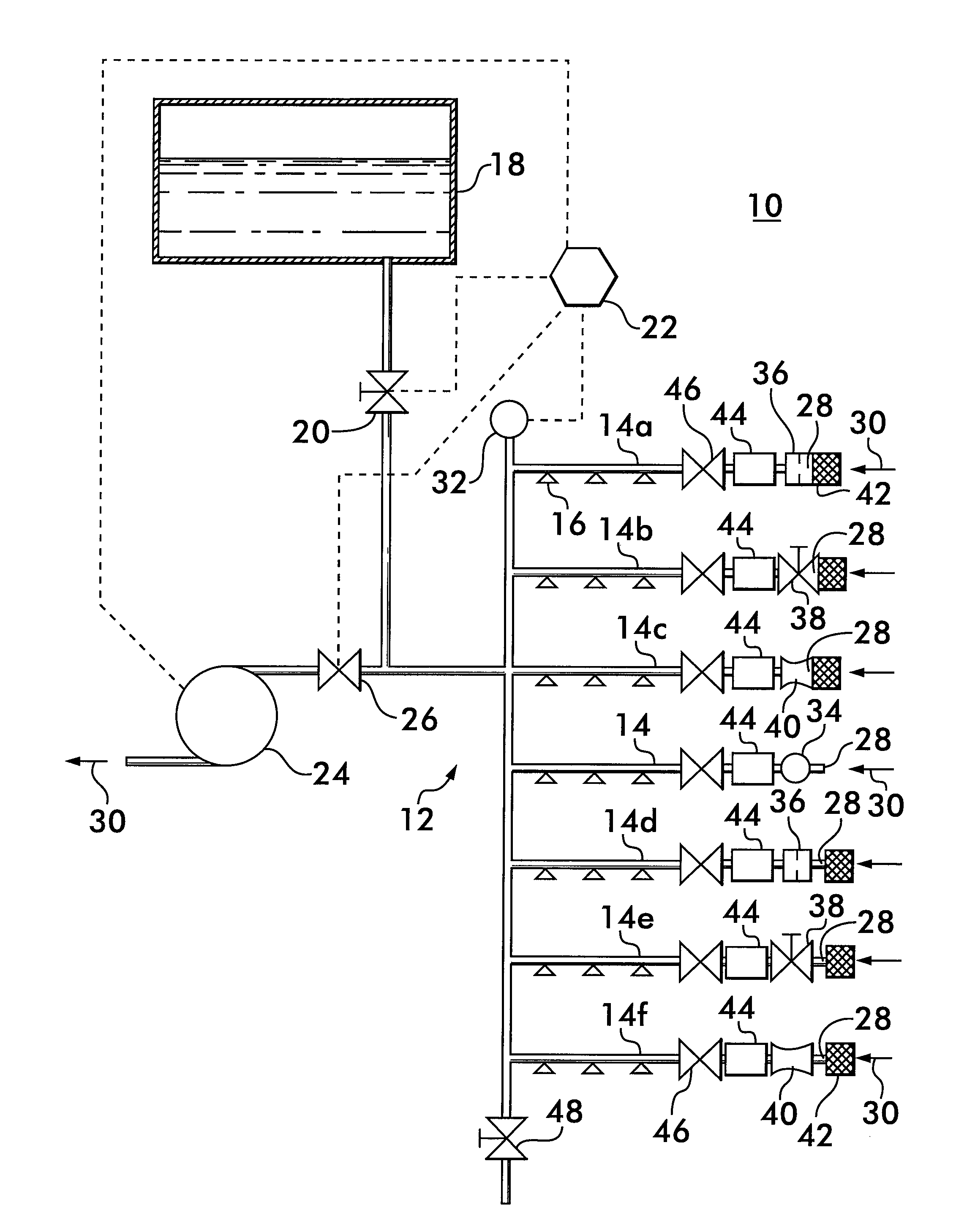 Method and apparatus for drying sprinkler piping networks