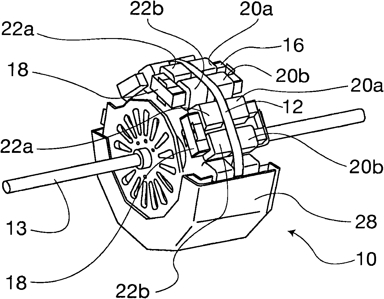 Modular electromagnetic device with reversible generator-motor operation