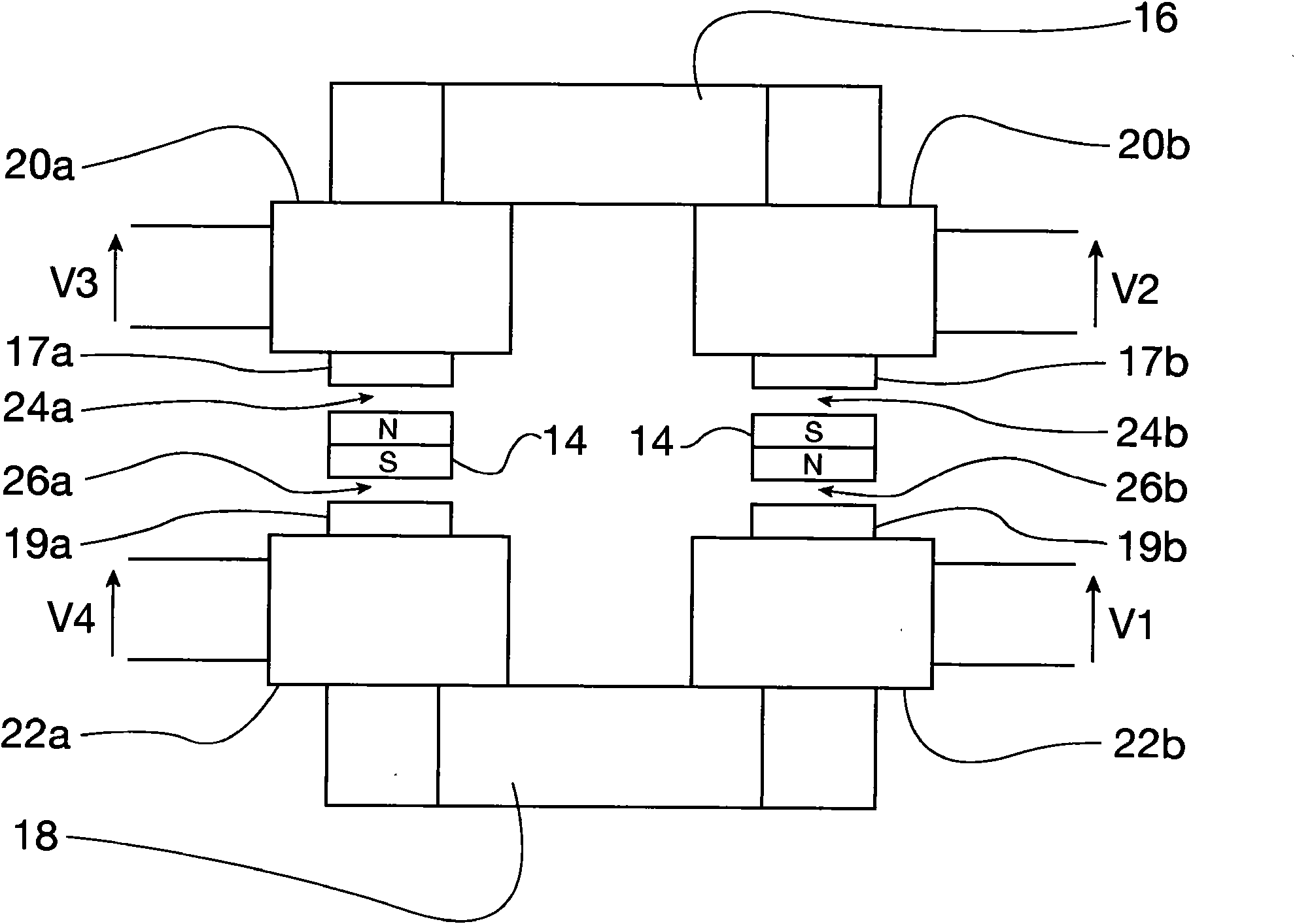 Modular electromagnetic device with reversible generator-motor operation