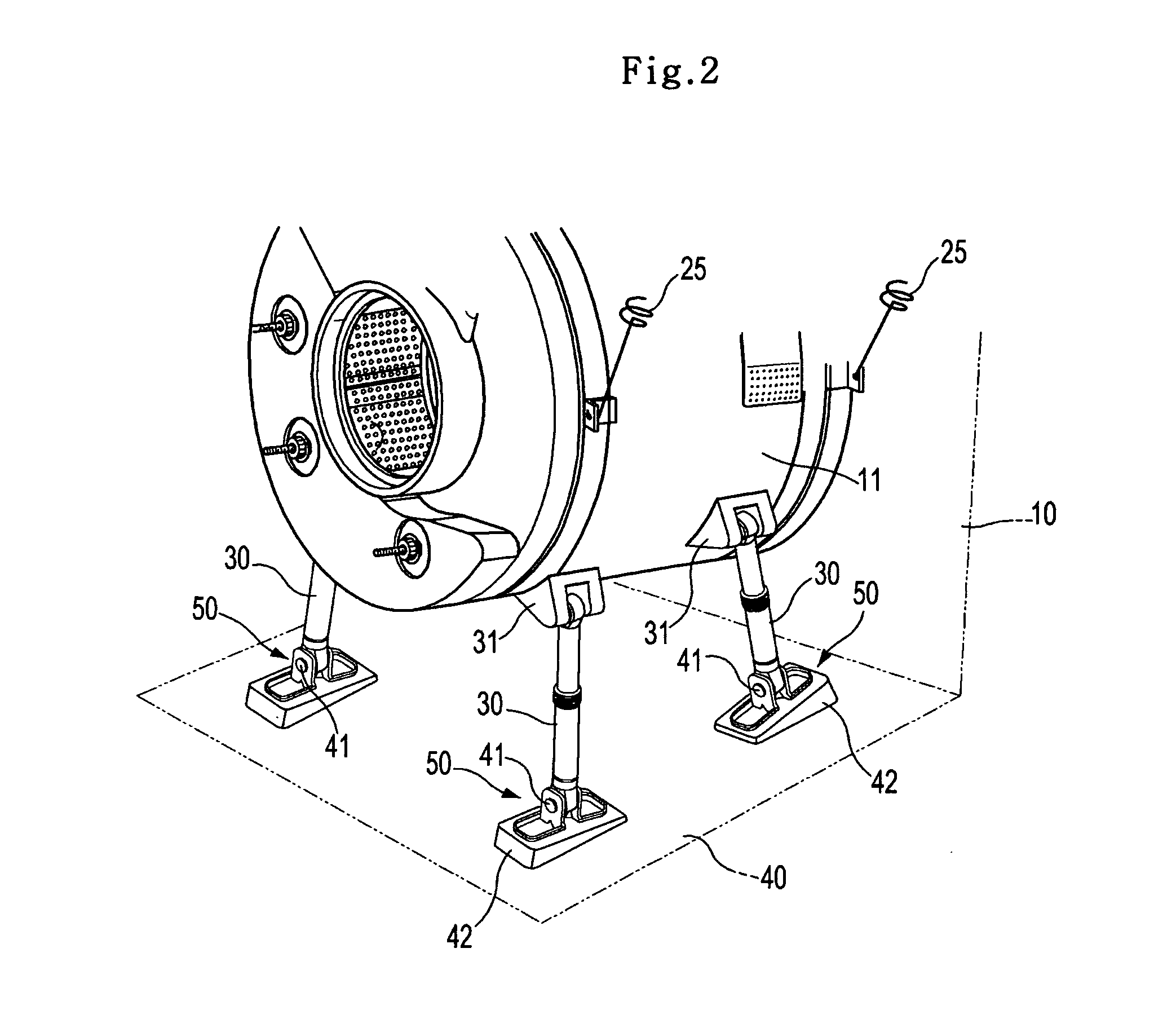 Washing and/or drying machine having a damper connecting structure including a reinforcing portion