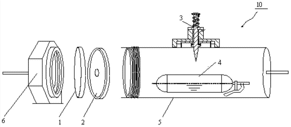 Sealed tool for standard gas preparation and preparation device comprising same