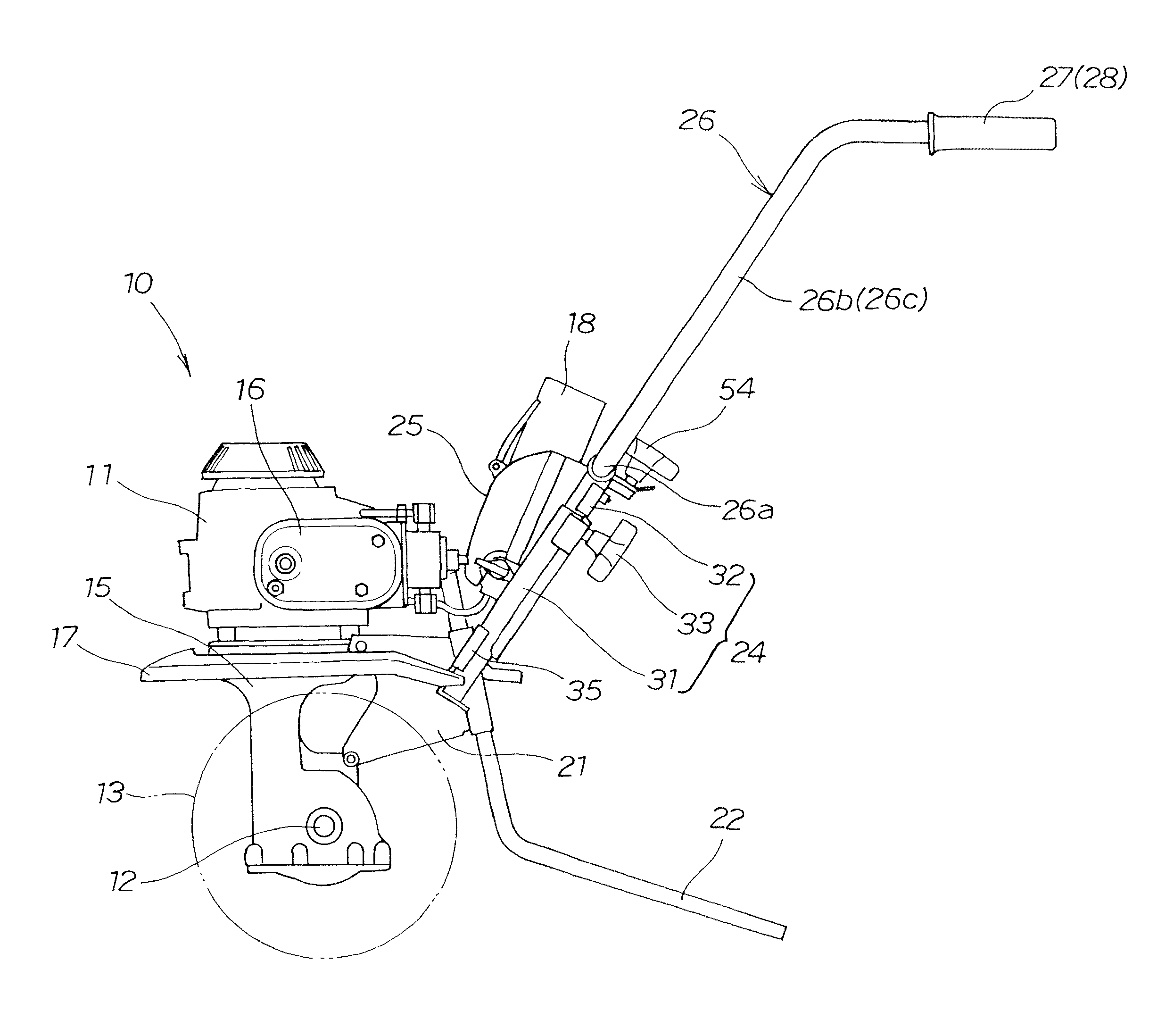 Gas-engine-mounted working machine