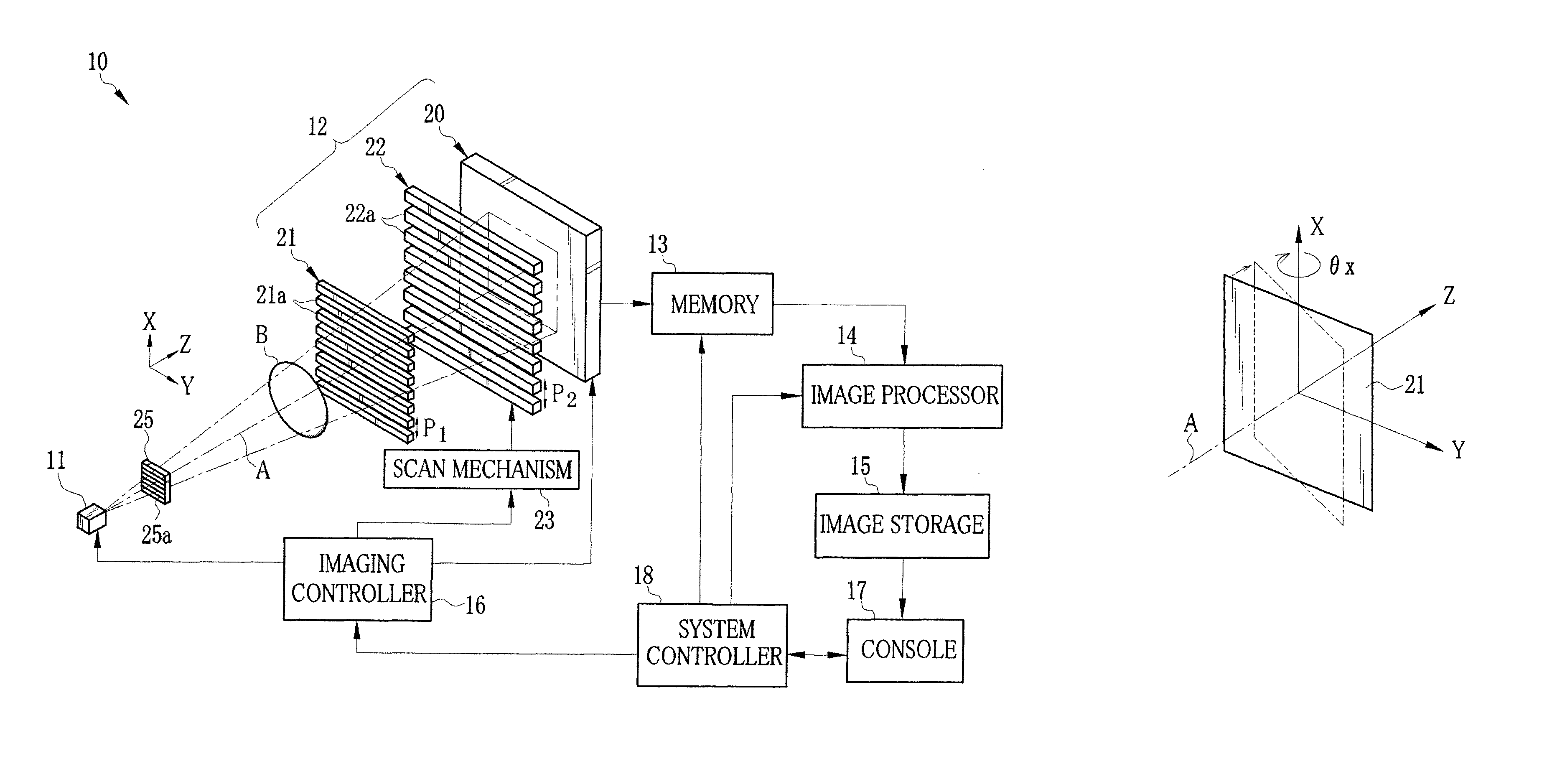 Diffraction grating and alignment method thereof, and radiation imaging system