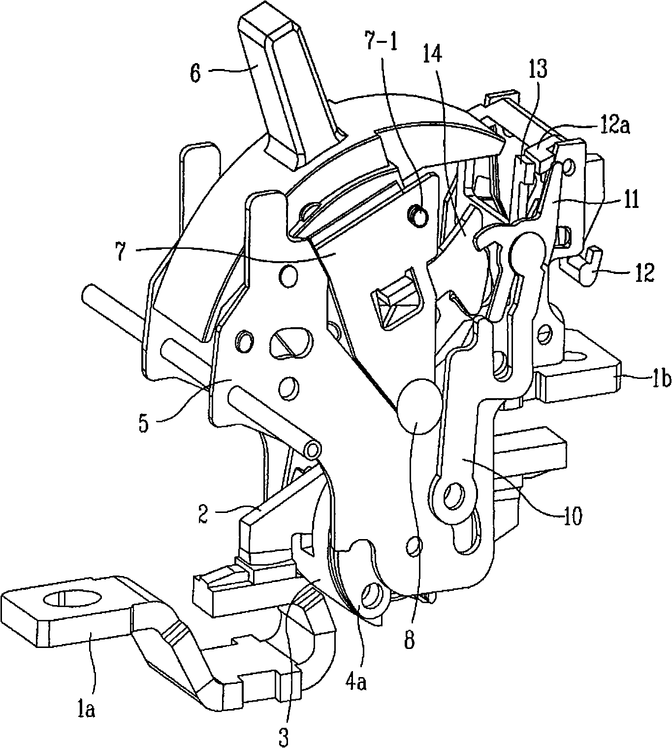 Molded case circuit breaker with contact on mechanism