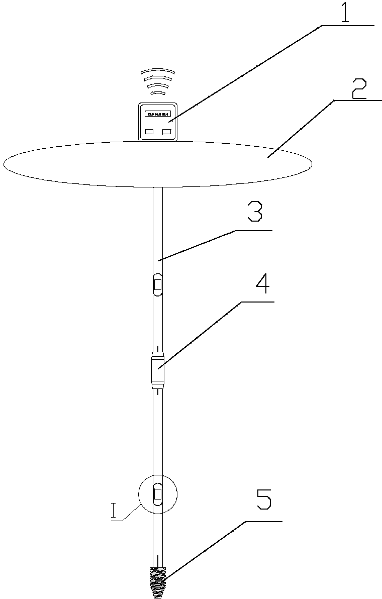 Temperature measuring rod