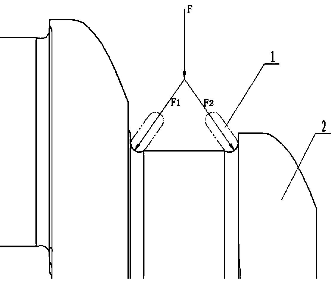 Crankshaft large fillet under cutting groove rolling mechanism