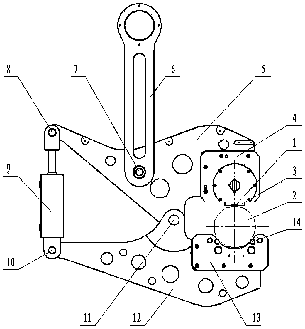 Crankshaft large fillet under cutting groove rolling mechanism