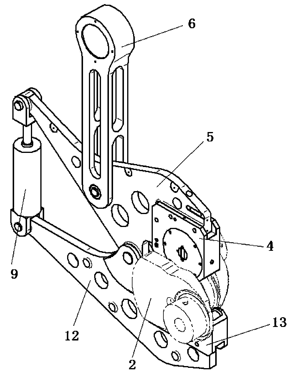 Crankshaft large fillet under cutting groove rolling mechanism