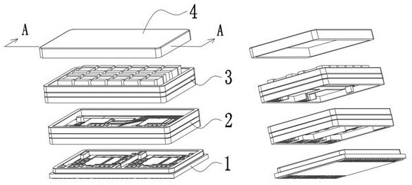 A three-dimensional stacked high-power tr hermetically sealed package